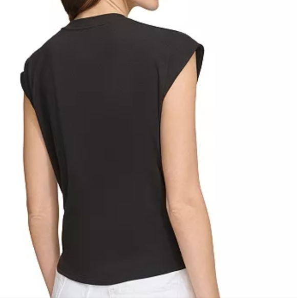 DKNY NWT GROMMET LOGO SLEEVELESS TIE-HEM TOP XS - Picture 2 of 13